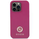Carcasa Guess 4G Strass Metal Logo compatibila cu iPhone 15 Pro Max, Roz 2 - lerato.ro