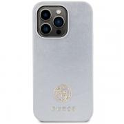 Carcasa Guess 4G Strass Metal Logo compatibila cu iPhone 15 Pro Max, Silver