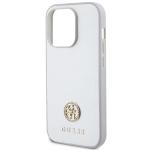 Carcasa Guess 4G Strass Metal Logo compatibila cu iPhone 15 Pro Max, Silver 7 - lerato.ro