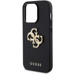 Carcasa Guess Leather Perforated 4G Glitter Logo compatibila cu iPhone 15 Pro Max, Negru 7 - lerato.ro