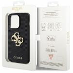 Carcasa Guess Leather Perforated 4G Glitter Logo compatibila cu iPhone 15 Pro Max, Negru 9 - lerato.ro