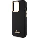 Carcasa Guess Silicone Script Metal Logo and Frame compatibila cu iPhone 15 Pro Max, Negru 7 - lerato.ro