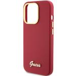 Carcasa Guess Silicone Script Metal Logo and Frame compatibila cu iPhone 15 Pro Max, Rosu 7 - lerato.ro