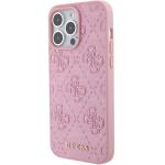 Carcasa Guess Leather 4G Stamped compatibila cu iPhone 15 / 14 / 13, Roz 3 - lerato.ro