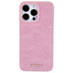 Carcasa Guess Leather 4G Stamped compatibila cu iPhone 15 / 14 / 13, Roz 2 - lerato.ro