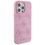 Carcasa Guess Leather 4G Stamped compatibila cu iPhone 15 / 14 / 13, Roz 5 - lerato.ro