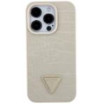 Carcasa Guess Croco Triangle Metal Logo compatibila cu iPhone 15 Pro, Gold 2 - lerato.ro