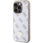 Carcasa Guess 4G Triangle Metal Logo compatibila cu iPhone 15 Pro, Alb 3 - lerato.ro