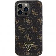 Carcasa Guess 4G Triangle Metal Logo compatibila cu iPhone 15 Pro, Negru