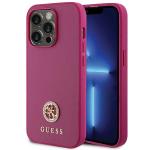 Carcasa Guess 4G Strass Metal Logo compatibila cu iPhone 15 Pro, Roz 4 - lerato.ro