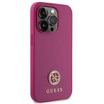 Carcasa Guess 4G Strass Metal Logo compatibila cu iPhone 15 Pro, Roz 5 - lerato.ro