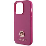 Carcasa Guess 4G Strass Metal Logo compatibila cu iPhone 15 Pro, Roz 7 - lerato.ro