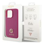 Carcasa Guess 4G Strass Metal Logo compatibila cu iPhone 15 Pro, Roz 9 - lerato.ro