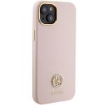 Carcasa Guess Silicone Logo Strass 4G compatibila cu iPhone 15 Plus / 14 Plus, Roz 5 - lerato.ro