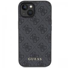 Carcasa Guess 4G Metal Gold Logo compatibila cu iPhone 15 Plus / 14 Plus, Gri