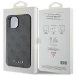 Carcasa Guess 4G Metal Gold Logo compatibila cu iPhone 15 Plus / 14 Plus, Gri 9 - lerato.ro