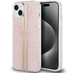Carcasa Guess IML 4G Gold Stripe compatibila cu iPhone 15 Plus / 14 Plus, Roz 4 - lerato.ro