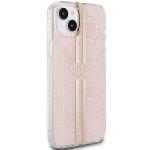Carcasa Guess IML 4G Gold Stripe compatibila cu iPhone 15 Plus / 14 Plus, Roz 5 - lerato.ro