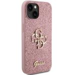 Carcasa Guess Glitter Script Big 4G compatibila cu iPhone 15 Plus / 14 Plus, Roz 5 - lerato.ro