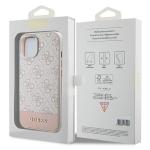Carcasa Guess 4G Stripe compatibila cu iPhone 15 / 14 / 13, Roz 9 - lerato.ro