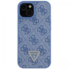 Huse si carcase iPhone 14, Carcasa Guess Leather 4G Triangle Stras compatibila cu iPhone 15 / 14 / 13, Albastru, lerato.ro