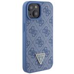 Carcasa Guess Leather 4G Triangle Stras compatibila cu iPhone 15 / 14 / 13, Albastru 5 - lerato.ro