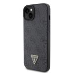 Carcasa Guess Leather 4G Triangle Stras compatibila cu iPhone 15 / 14 / 13, Negru 3 - lerato.ro