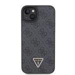 Carcasa Guess Leather 4G Triangle Stras compatibila cu iPhone 15 / 14 / 13, Negru 2 - lerato.ro