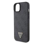 Carcasa Guess Leather 4G Triangle Stras compatibila cu iPhone 15 / 14 / 13, Negru 7 - lerato.ro