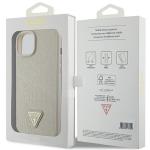 Carcasa Guess Croco Triangle Metal Logo compatibila cu iPhone 15 / 14 / 13, Gold 9 - lerato.ro