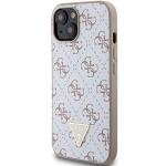Carcasa Guess 4G Triangle Metal Logo compatibila cu iPhone 15 / 14 / 13, Alb 3 - lerato.ro
