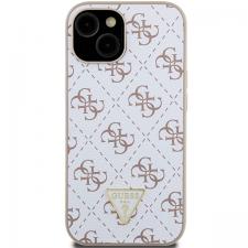 Huse si carcase iPhone 14, Carcasa Guess 4G Triangle Metal Logo compatibila cu iPhone 15 / 14 / 13, Alb, lerato.ro