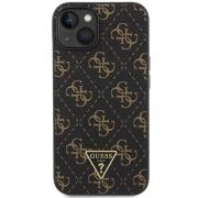 Carcasa Guess 4G Triangle Metal Logo compatibila cu iPhone 15 / 14 / 13, Negru