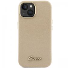 Huse si carcase iPhone 14, Carcasa Guess Glitter Glossy Script compatibila cu iPhone 15 / 14 / 13, Gold, lerato.ro