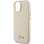 Carcasa Guess Glitter Glossy Script compatibila cu iPhone 15 / 14 / 13, Gold 7 - lerato.ro