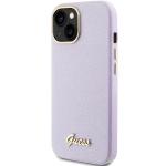 Carcasa Guess Glitter Glossy Script compatibila cu iPhone 15 / 14 / 13, Mov 3 - lerato.ro