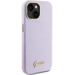 Carcasa Guess Glitter Glossy Script compatibila cu iPhone 15 / 14 / 13, Mov 5 - lerato.ro