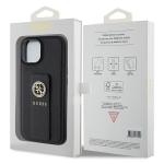 Carcasa Guess Grip Stand 4G Saffiano Strass Logo compatibila cu iPhone 15 / 14 / 13, Negru 9 - lerato.ro