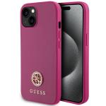 Carcasa Guess 4G Strass Metal Logo compatibila cu iPhone 15 / 14 / 13, Roz 4 - lerato.ro