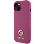 Carcasa Guess 4G Strass Metal Logo compatibila cu iPhone 15 / 14 / 13, Roz 3 - lerato.ro