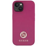 Carcasa Guess 4G Strass Metal Logo compatibila cu iPhone 15 / 14 / 13, Roz 2 - lerato.ro
