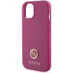 Carcasa Guess 4G Strass Metal Logo compatibila cu iPhone 15 / 14 / 13, Roz 7 - lerato.ro