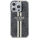 Carcasa Guess IML 4G Gold Stripe compatibila cu iPhone 15 Pro Max, Black 2 - lerato.ro