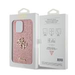 Carcasa Guess Glitter Script Big 4G compatibila cu iPhone 15 Pro Max, Roz 9 - lerato.ro