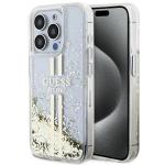 Carcasa Guess Liquid Glitter Gold Stripes compatibila cu iPhone 15 Pro Max, Transparent 4 - lerato.ro