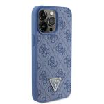 Carcasa Guess Leather 4G Triangle Stras compatibila cu iPhone 15 Pro Max, Albastru 5 - lerato.ro