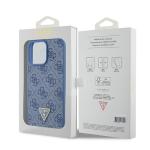 Carcasa Guess Leather 4G Triangle Stras compatibila cu iPhone 15 Pro Max, Albastru 9 - lerato.ro