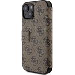 Carcasa flip cover Guess 4G Big Metal Logo compatibila cu iPhone 15 / 14 / 13, Maro 7 - lerato.ro