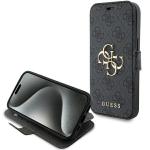 Carcasa flip cover Guess 4G Big Metal Logo compatibila cu iPhone 15 / 14 / 13, Gri 4 - lerato.ro