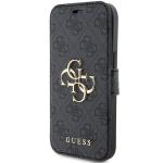 Carcasa flip cover Guess 4G Big Metal Logo compatibila cu iPhone 15 / 14 / 13, Gri 3 - lerato.ro